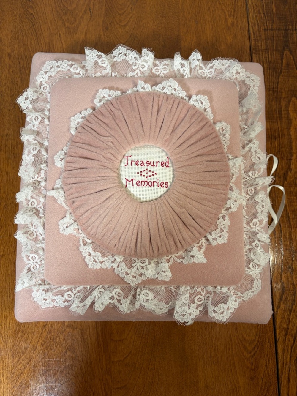 Vintage Pink Velvet Lace Photo Album Cottagecore Scrapbook